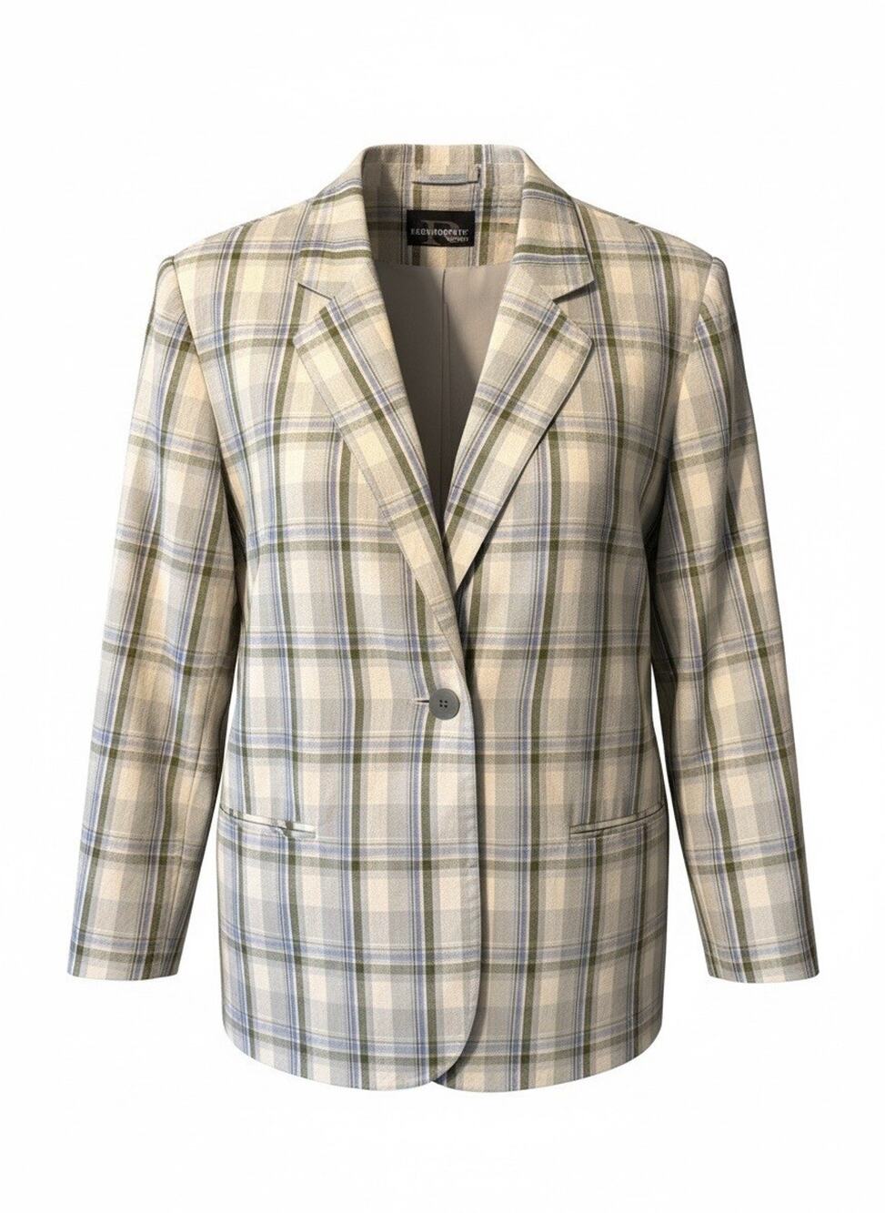 Linen Blazer Plaid, Women's Plus Size 24W, Never Worn